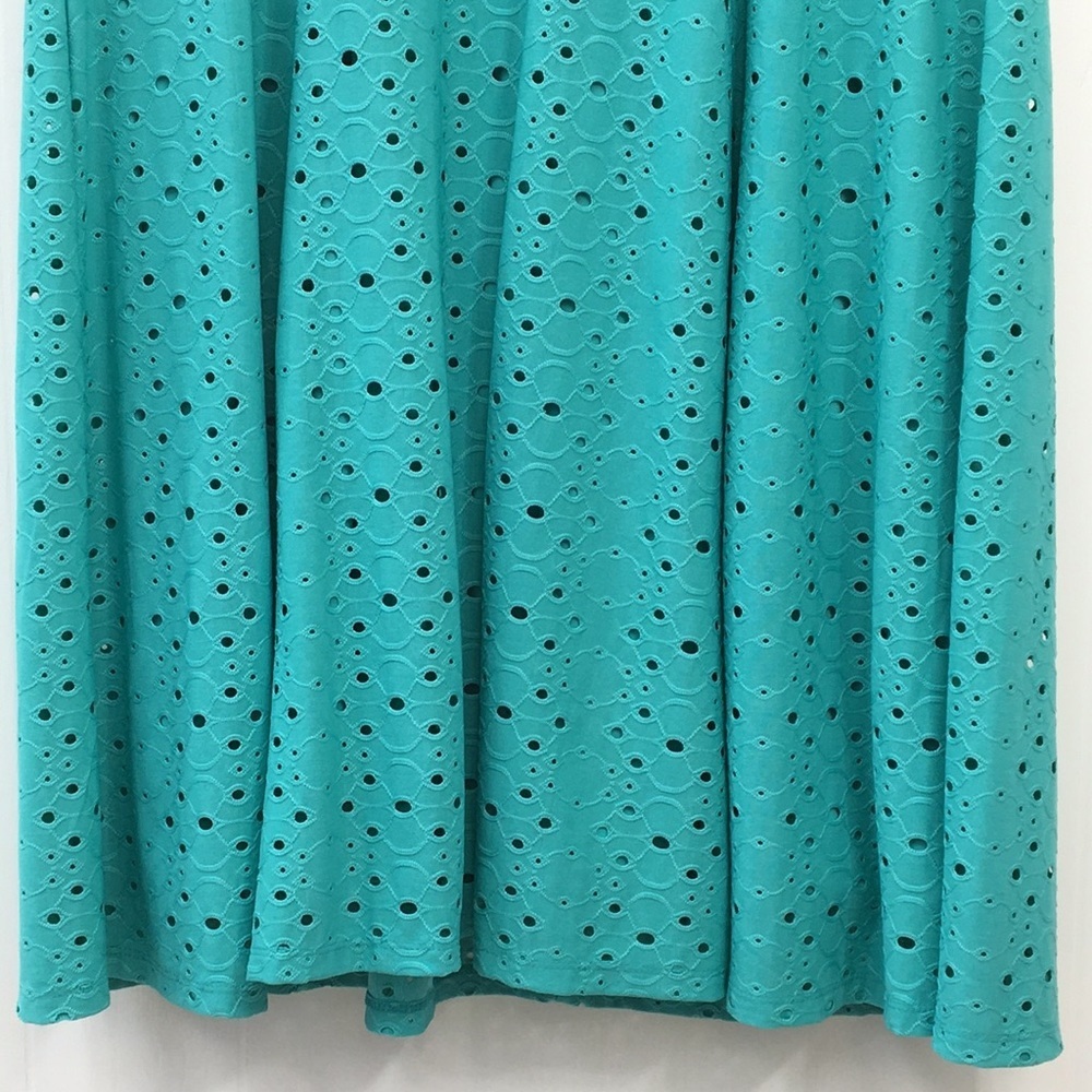 London Style Collection Eyelet Dot Pattern Mint Green Midi Dress Size 14 - Picture 4 of 8